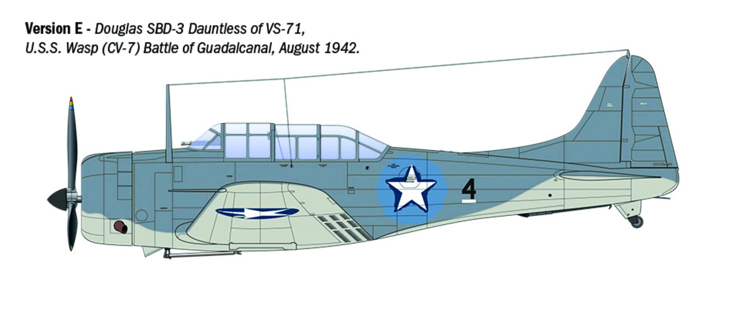 Italeri 2841 USN SBD-3 Dauntless, scala 1:48, Plastic Model Kit/Modello in plastica da montare