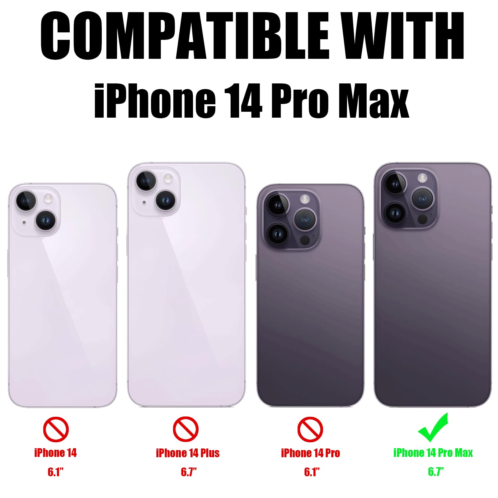 Zouzt for iPhone 14 Pro Max 6.7 Inch Detachable Wallet Case with Card Holder for MagSafe Premium PU Leather 2 in 1 Flip Folio Book Magnetic Stand Protective Phone Cover - Image 2