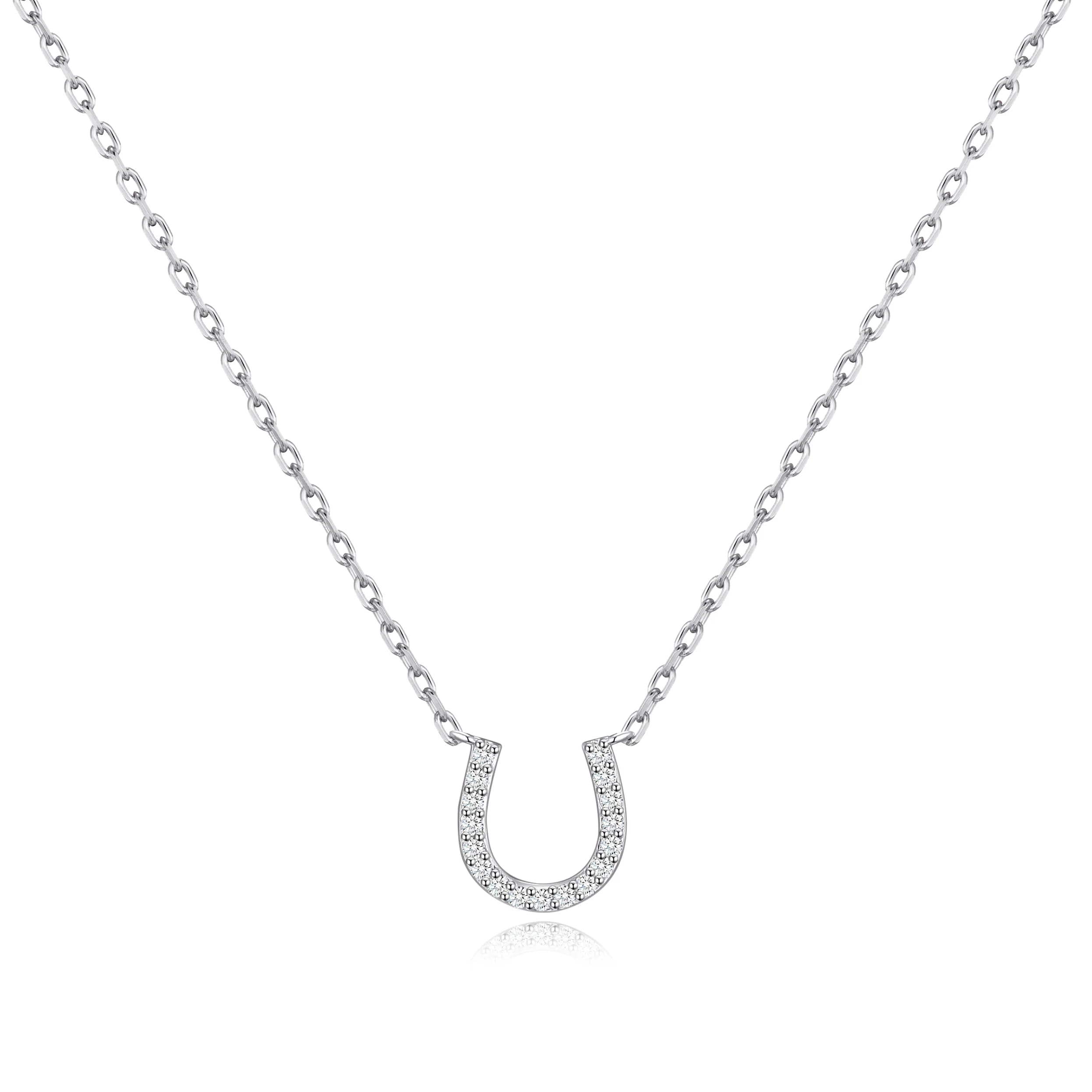 Philip JonesHorseshoe Necklace Created with Zircondia® Crystals, Adjustable, Crystal, Zircondia Crystal
