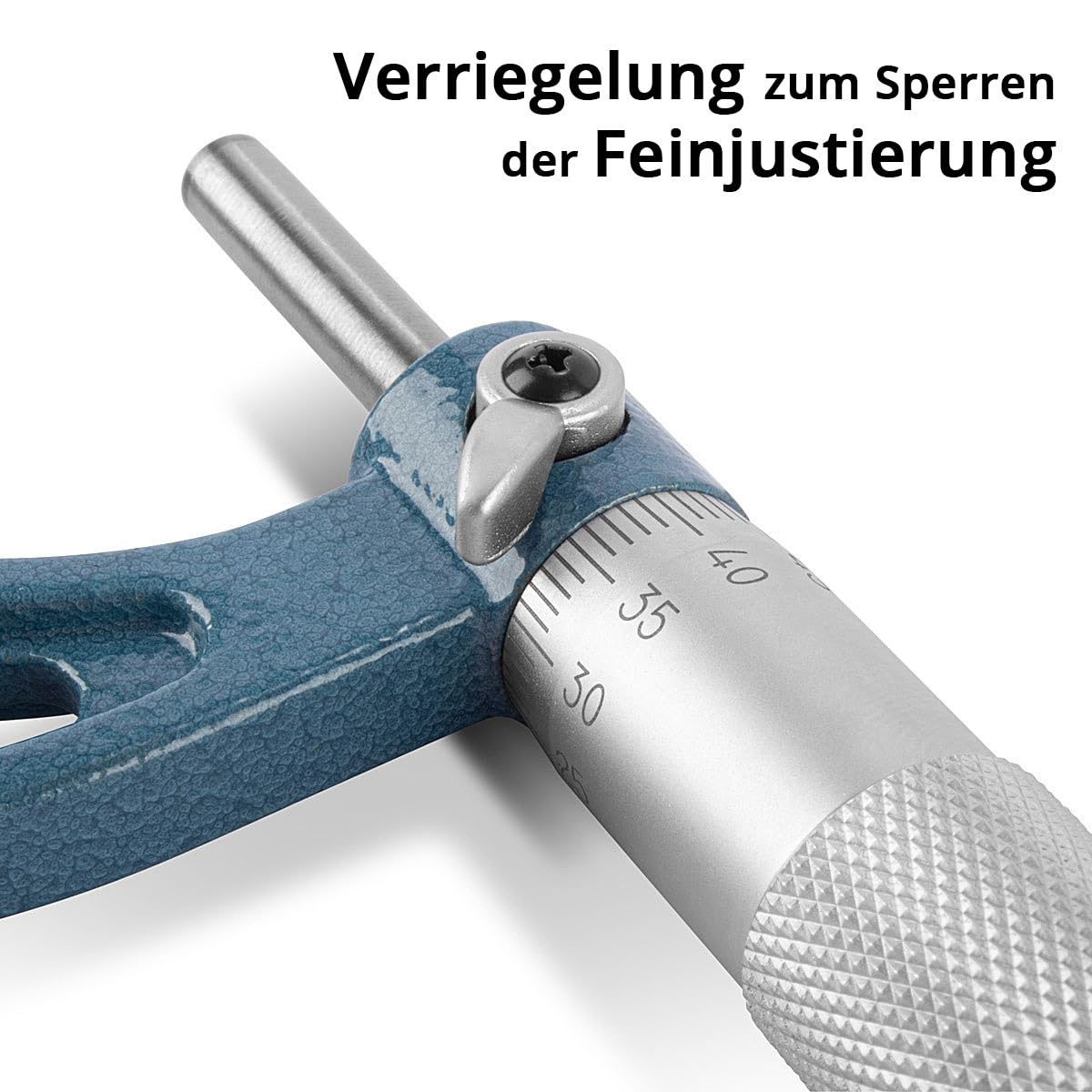 STAHLWERK Bügelmessschraube 4er Set, Mikrometer/Messschraube/Mikrometerschraube mit einem Messbereich von 0-25/25-50/50-75/75-100 mm