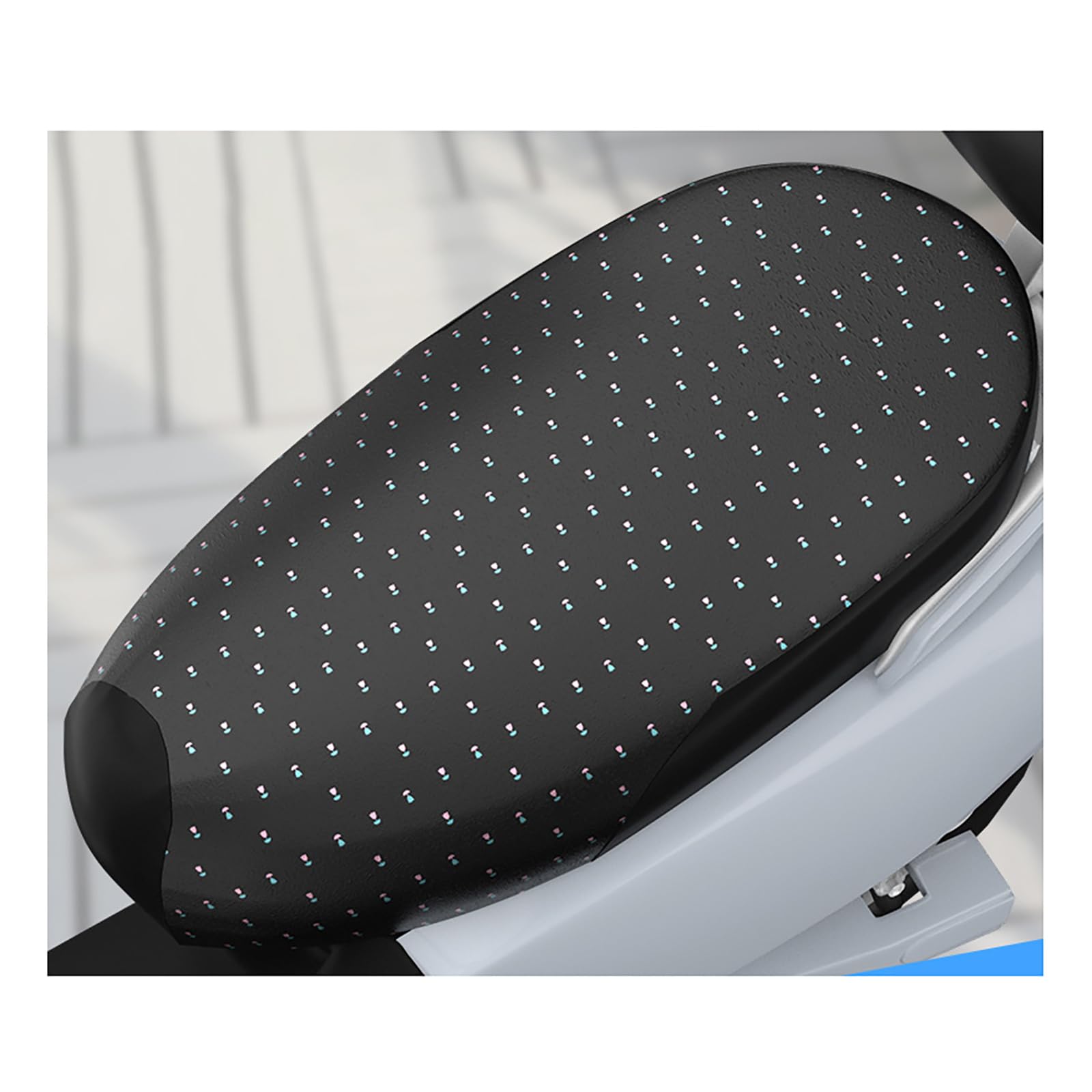 Mswborml Heavy Duty Scooter Seat Cover Weatherproof, Rain Snow UV Sun Protector for Motorcycle Moped, Anti-Scratch Thickened Leather Motorbike Cushion Pad, Elastic Stay-Put Fit,B,S1