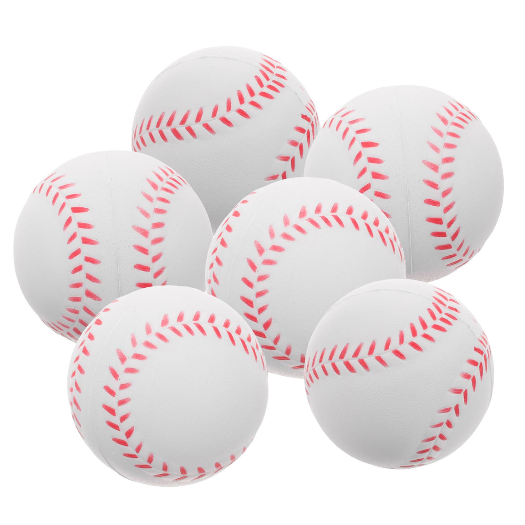 NULYLU 6 Pack Pu Soft Baseballs for Boys and Girls Safe Indoor/Outdoor Training Balls Softball Practice Equipment for Beginners