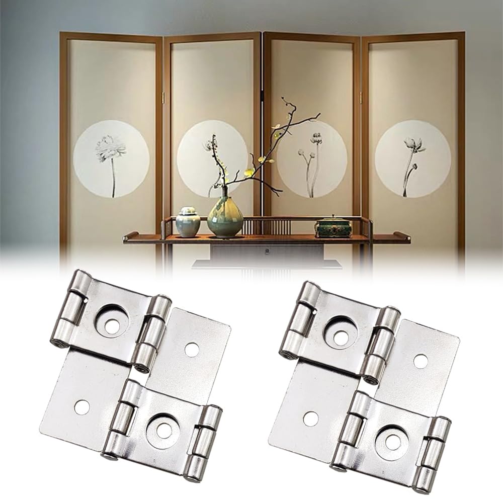 4-Pack 360 Degree Screen Hinges - 46x43mm Double Acting Folding Hinges With Screws