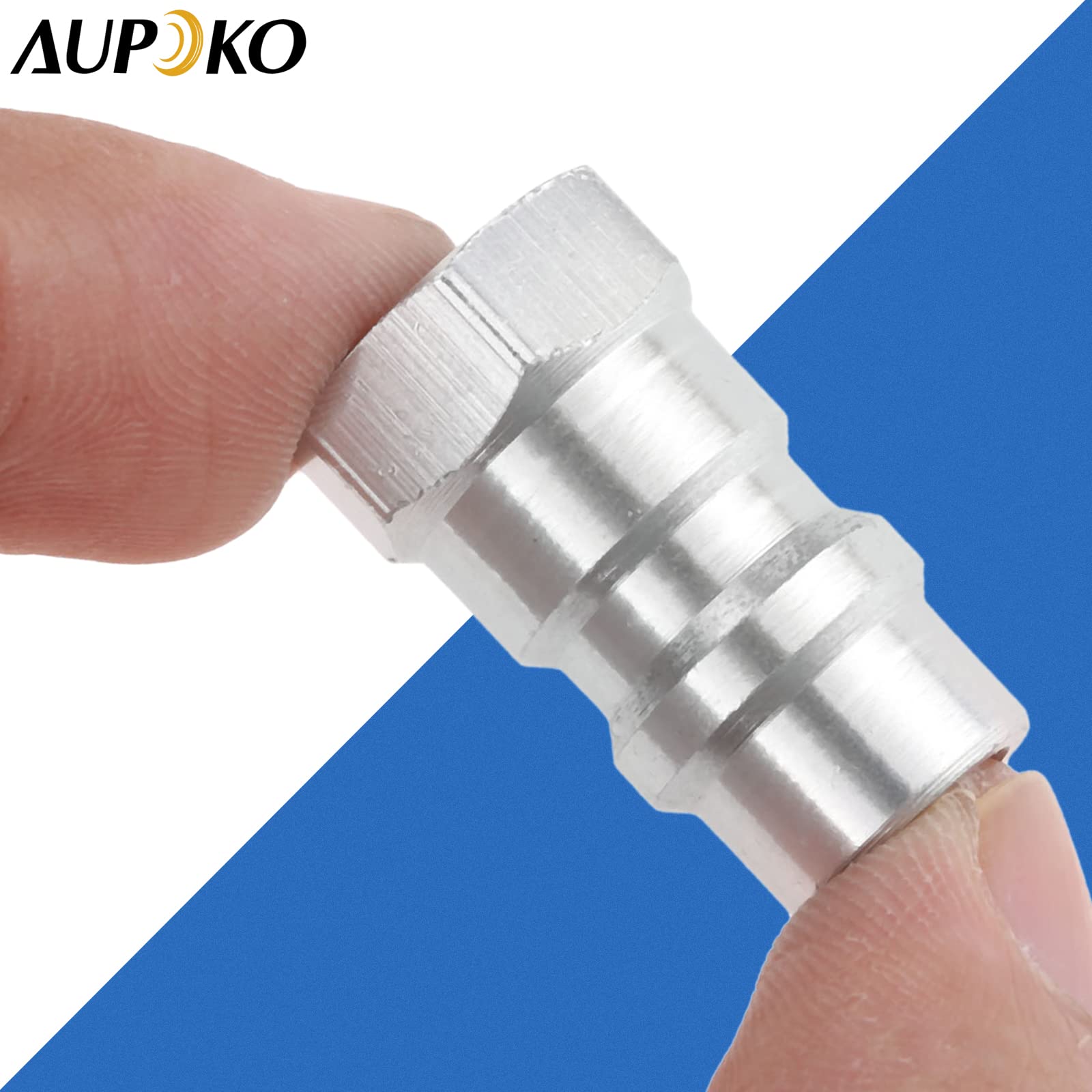 Aupoko - Adattatore interruttore R12 R22 R502 a R134A con conversione rapida, 1/4 SAE e spina di carica AC a filettatura 8v1 (Argento)