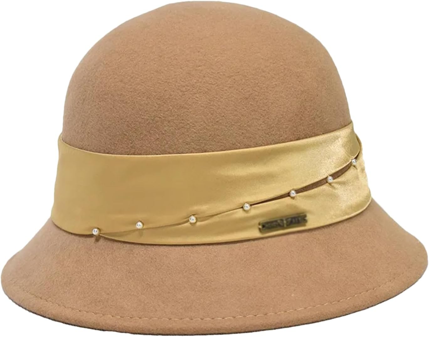 Women Wool Cloche Hats Wool Felt Fedora Hat Ribbon Band Church Wedding Flapper Hat