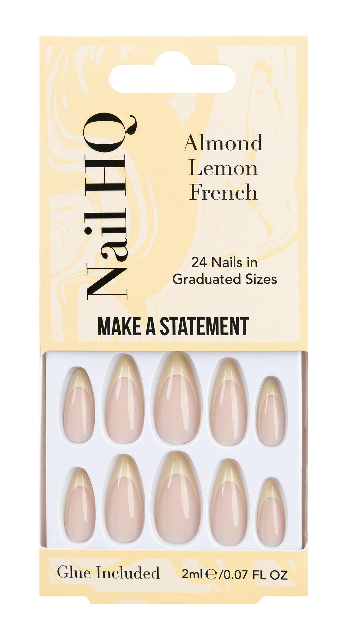 Nail HQ Almond Lemon French Nails (24 Pieces)