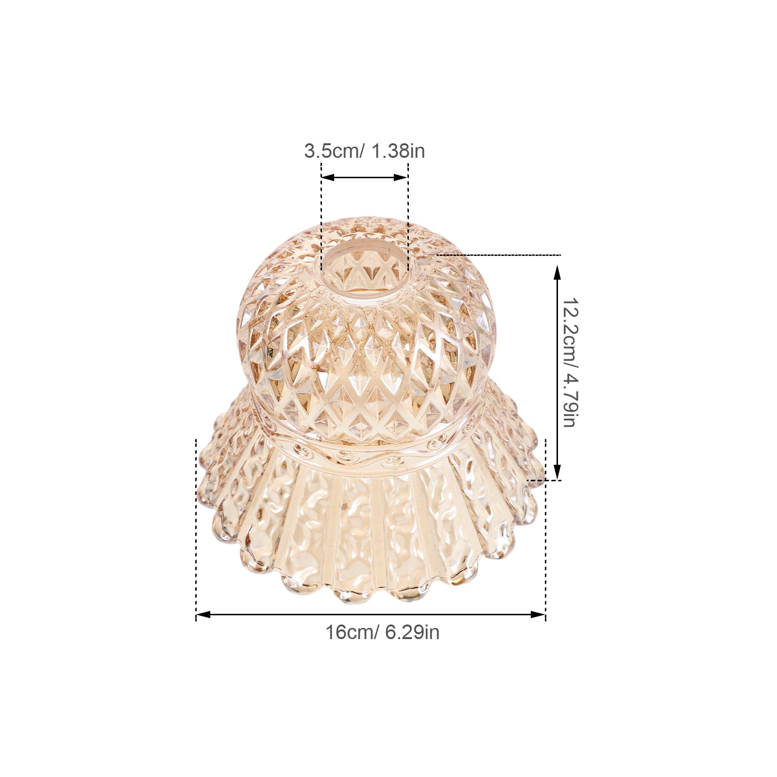 Ciieeo Abat-jour en Verre Vintage pour Lampe de Table Petit, Bord Festonné, Facile à Nettoyer, Compatible Flexible, pour Salon ou Chambre