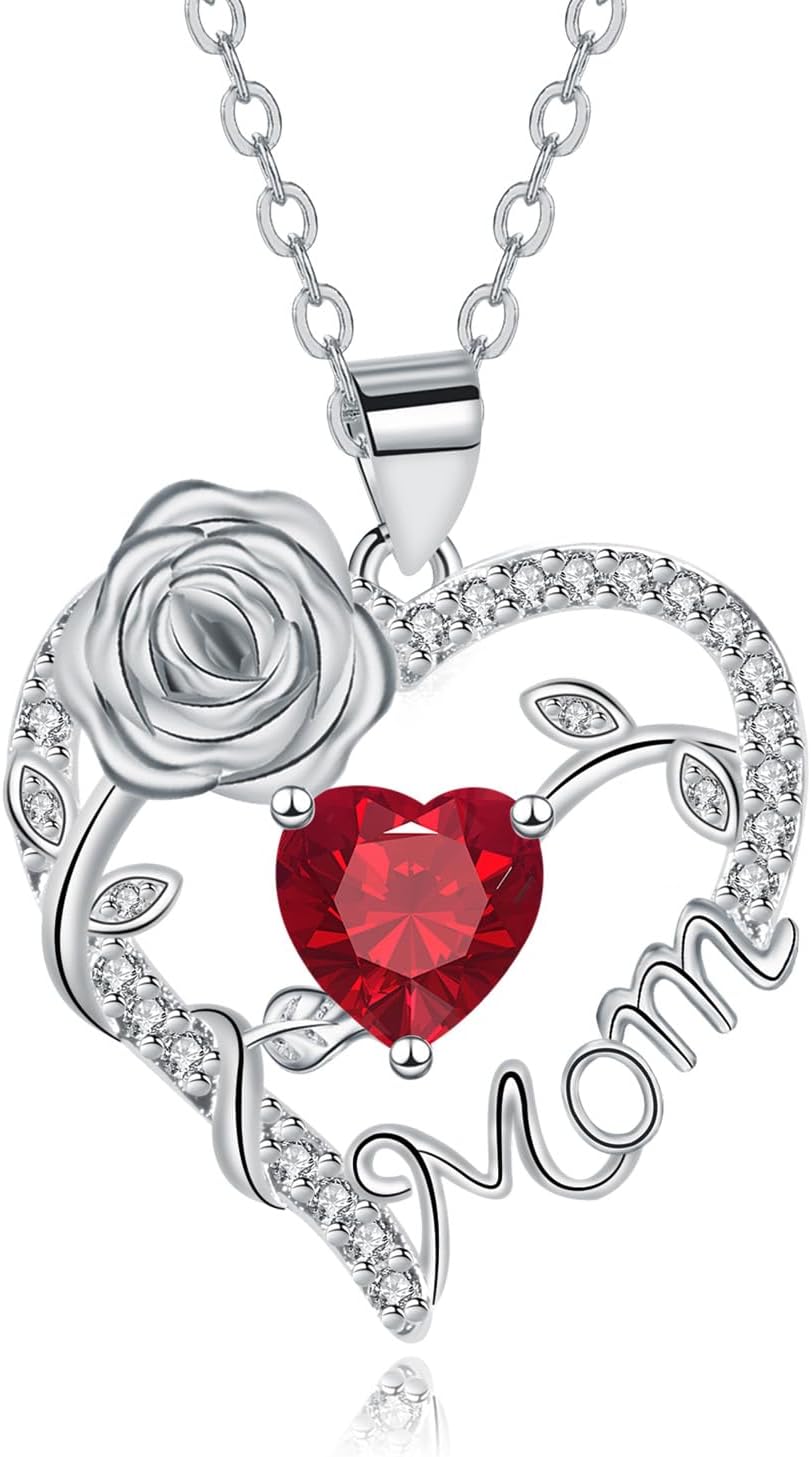 Mom Heart Necklace for Women, New First Time Mom Gifts Necklace, Women's Heart Pendant Chain Necklace for Mama Daughter Wedding Birthday Mothers Day Gifts - Image 2