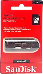 Sandisk Pen drive USB Cruzer Glide, 128 GB, preto/vermelho (SDCZ60-128G-A46)