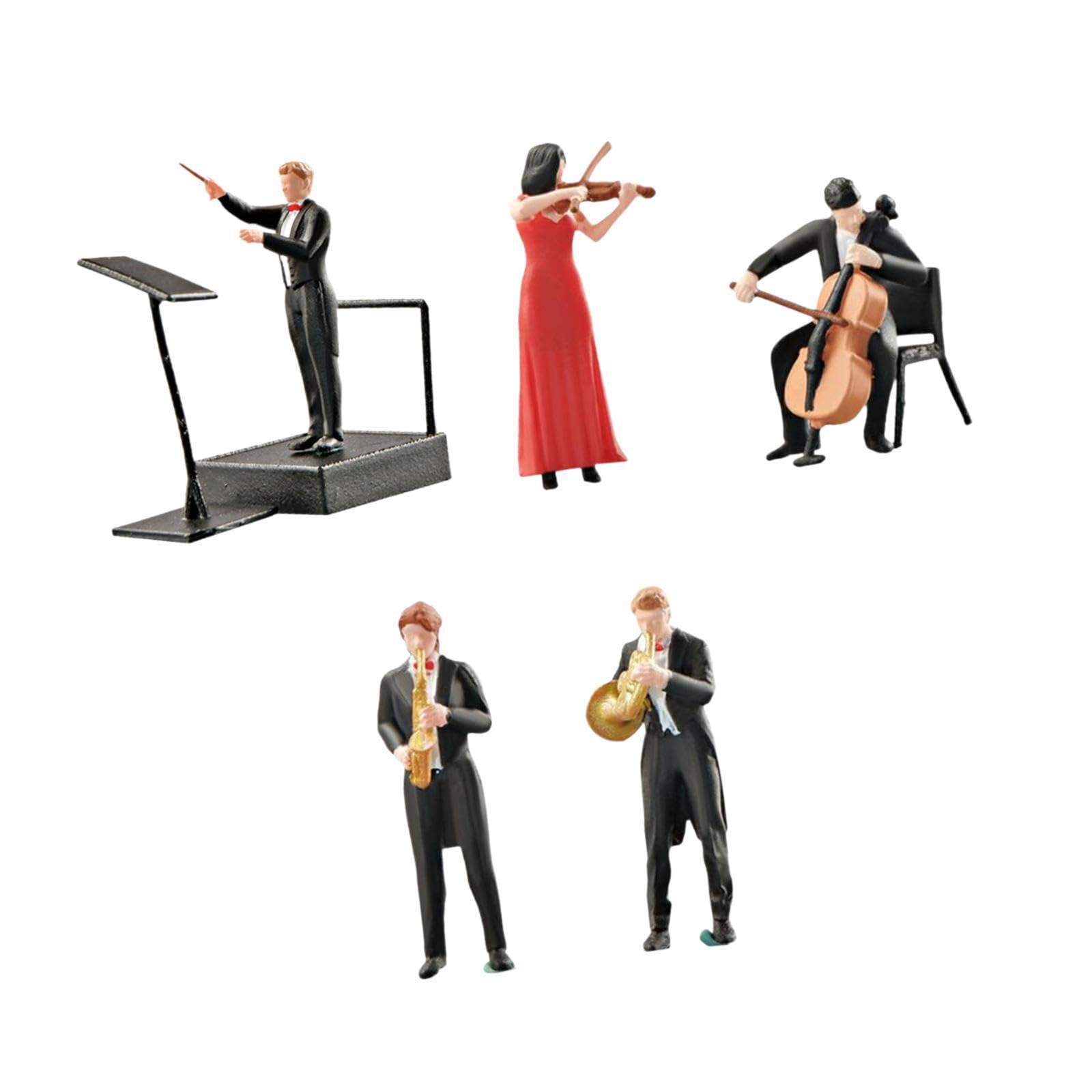 Collezione di modelli con 5 pezzi di figure di persone dipinte che offrono accattivanti dettagli panoramici. Modello fai da te, diorama, scenario