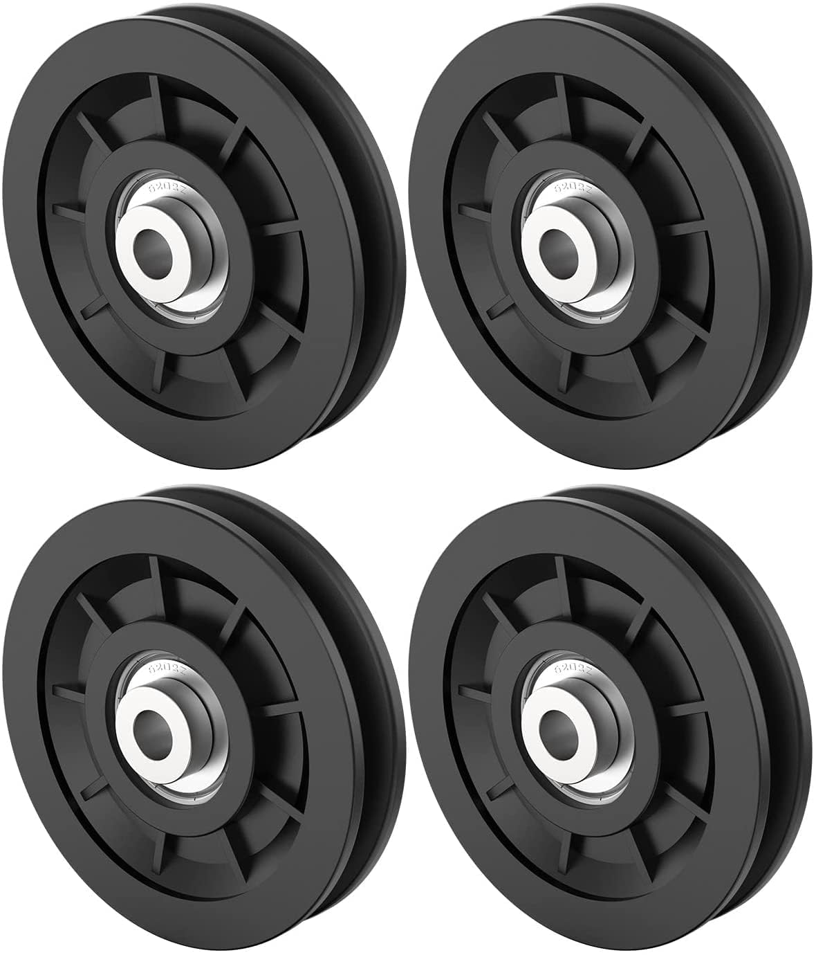 4-Inch Nylon Bearing Pulley Wheel (Pack of 4) – Heavy-Duty Gym Cable Machine Pulley Replacement for Wire Rope, Universal Fitness Equipment & Garage Door Pulley Roller-image-16