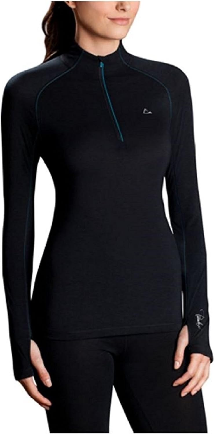 PARADOX Performance Women's Merino Blend ZipUp Base Layer Top (Black