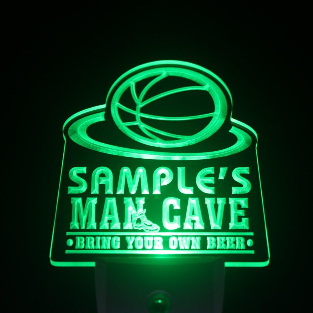 ADVPRO wsqc-tm Name Personalized Custom Man Cave Basketball Bar Day/Night Sensor LED Sign