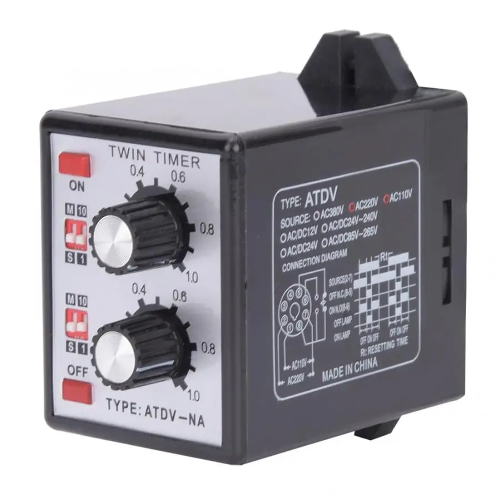 Relè timer on/off Manopola di controllo interruttore temporizzato Relè timer on/off Relè multisezione ATDV-NA AC110V/220V
