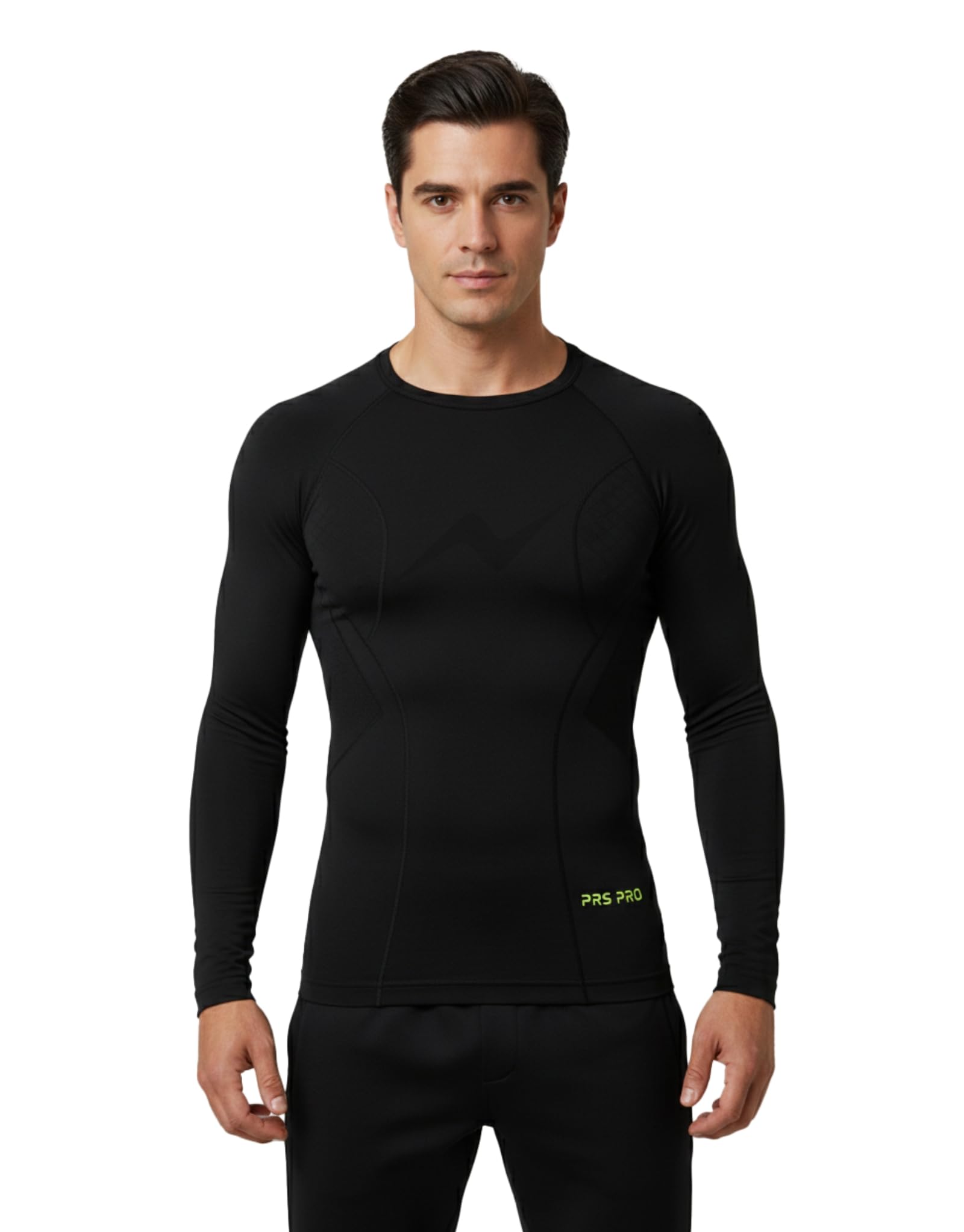 PRS Maglia Termica Uomo Manica Lunga - Abbigliamento Uomo - Maglia Running Traspirante - Maglietta Girocollo Senza Cuciture con Asciugatura Rapida