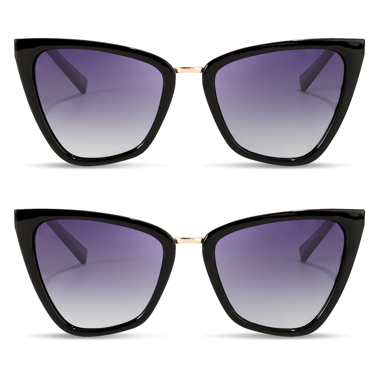 SIPHEW Women's Polarized Trendy Cat Eye Sunglasses - Retro Vintage Luxury Cateye Shades with UV400 Protection