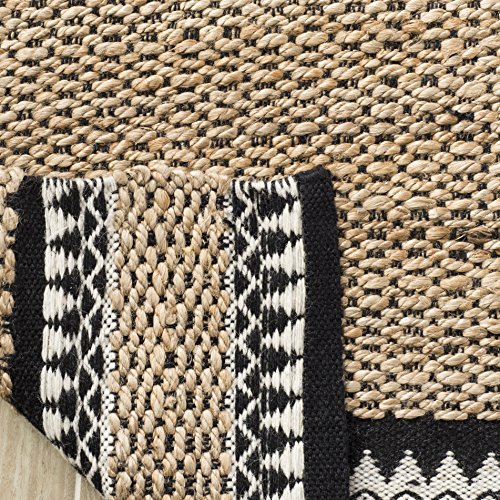 SAFAVIEH Natural Fiber Collection Area Rug - 6' x 9', Natural & Black, Handmade Farmhouse Boho Coastal Rustic Jute, Ideal for High Traffic Areas in Living Room, Bedroom (NF874B) - Image 5