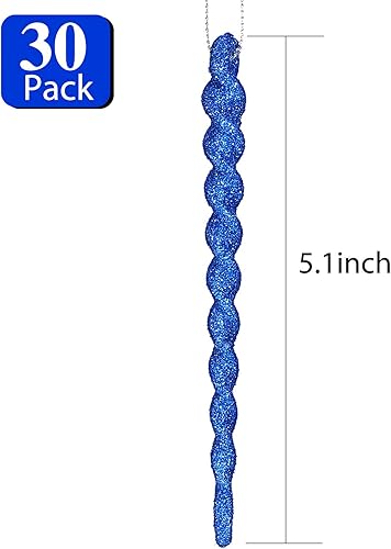 Vista 305 de 30 piezas de carámbanos de plástico retorcidos de plástico de carámbanos de Navidad, decoración colgante para árbol de Navidad, fiesta de Navidad