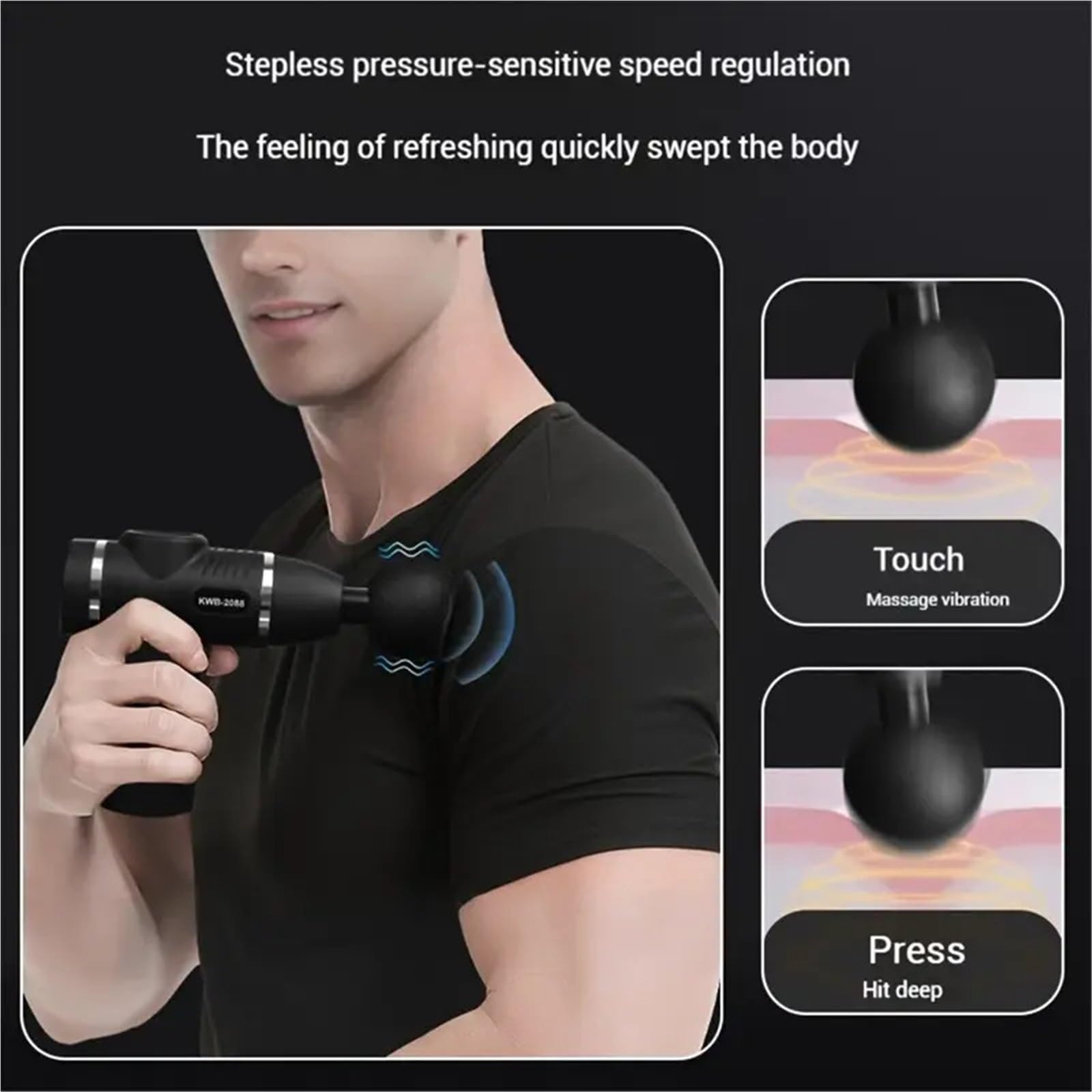 Pistola de masaje, Mini Pistola De Masaje, Máquina Fascia, Relajación Muscular, Varilla Vibratoria, Equipo Percusión, Agarre Para El Cuello para hombres/mujeres(LCD Intelligent)