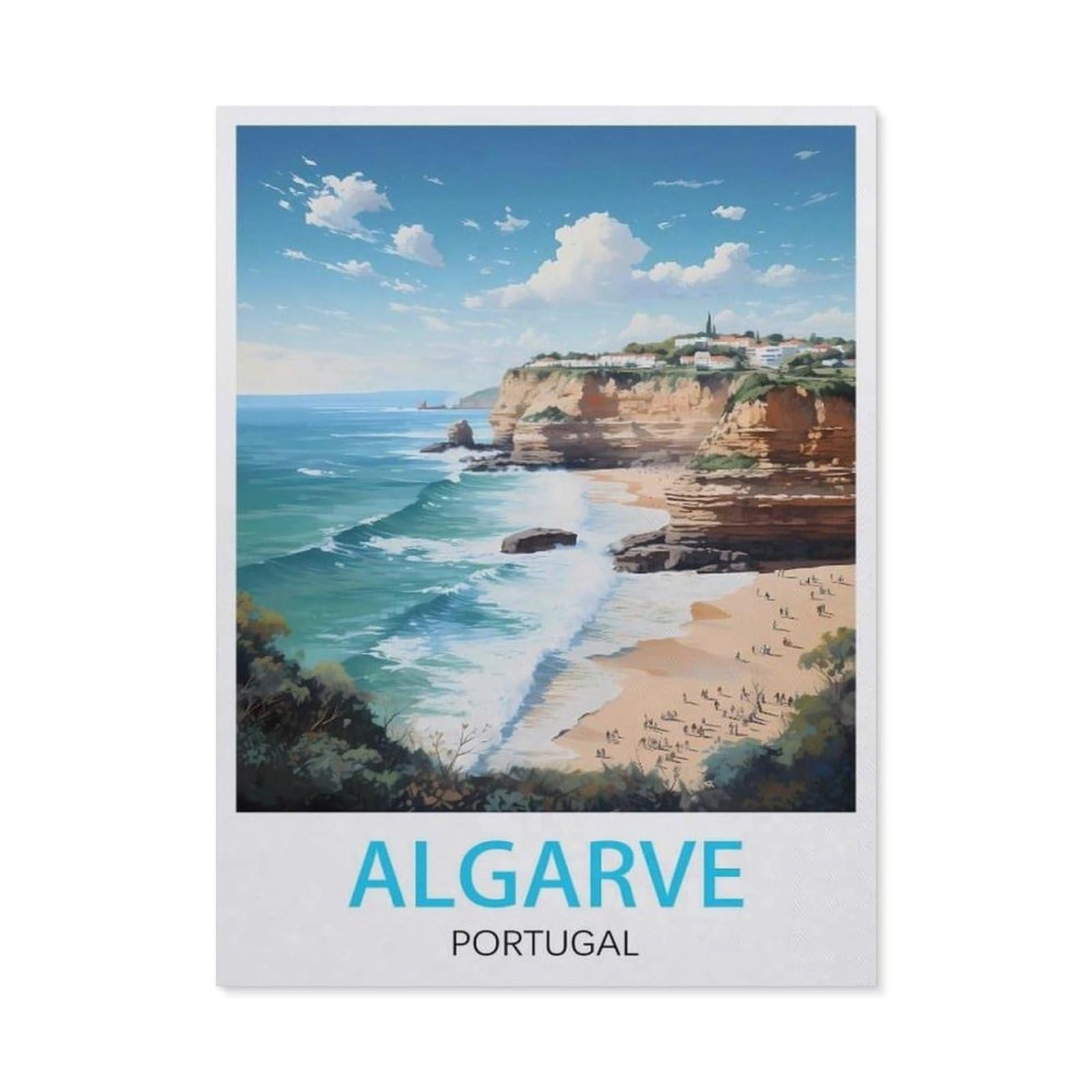 Funny Metal Tin Sign Wall Decor，Algarve Portugal(30x40cm）