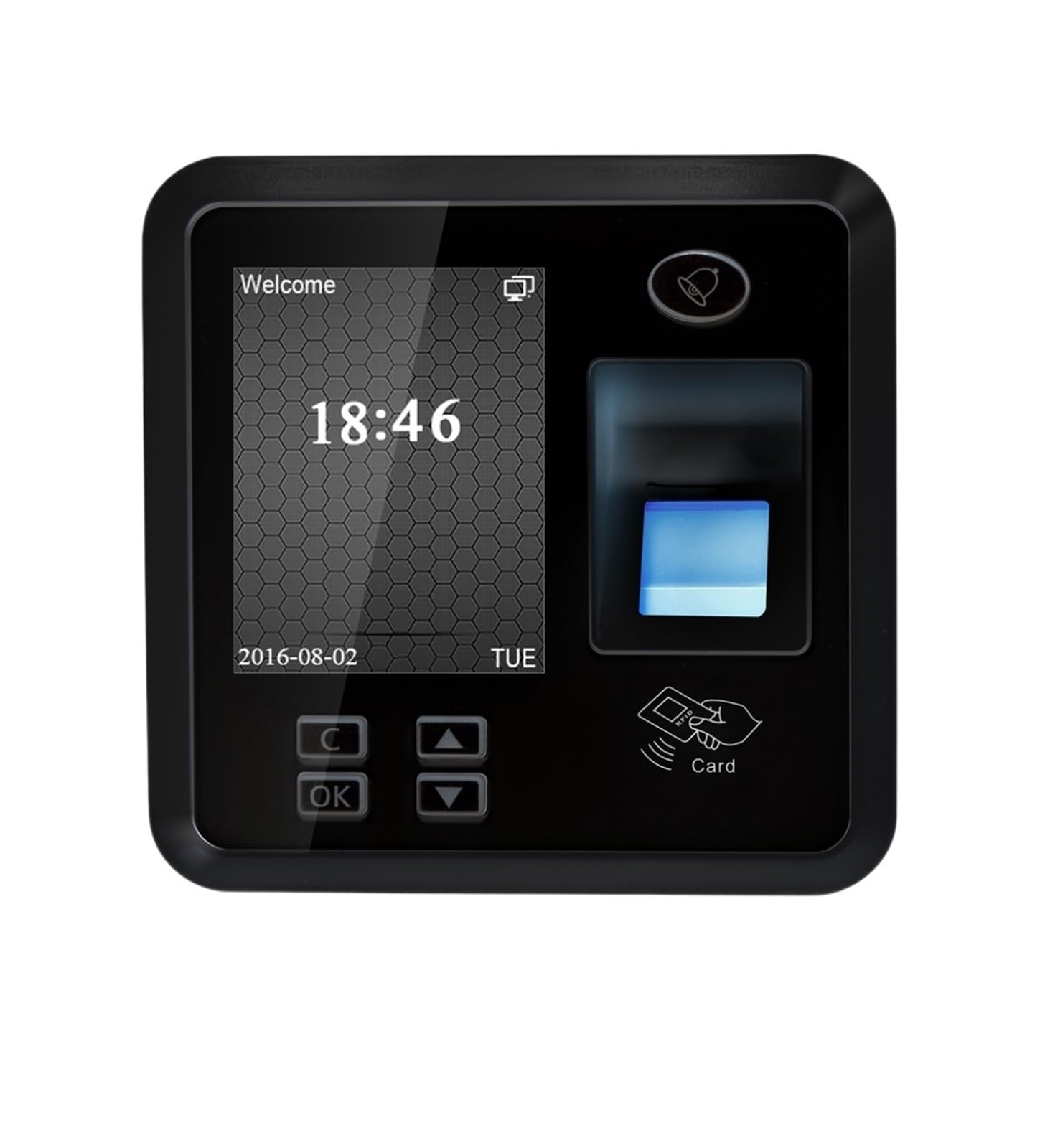 Marcar en la máquina, Reloj de control asistencia, máquina acceso con huella dactilar y cerradura puerta biométrica(Nero)