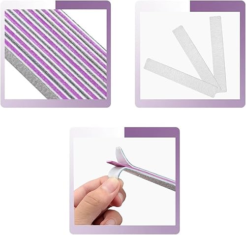 Miniatura 4 de 21 limas de uñas de grano 8080, tableros de esmeril de doble cara grises, limas de uñas profesionales para uñas naturales y acrílicas