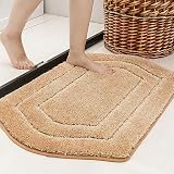 Picture of COSY HOMEER Extra Thick Bath Linen Set Rugs for Bathroom - Anti-Slip Bath Mats Soft Plush Yarn Shaggy 100% Strong Polyester Living Room Bedroom Mat Floor Water Absorbent(Beige,24x36 - Inches)