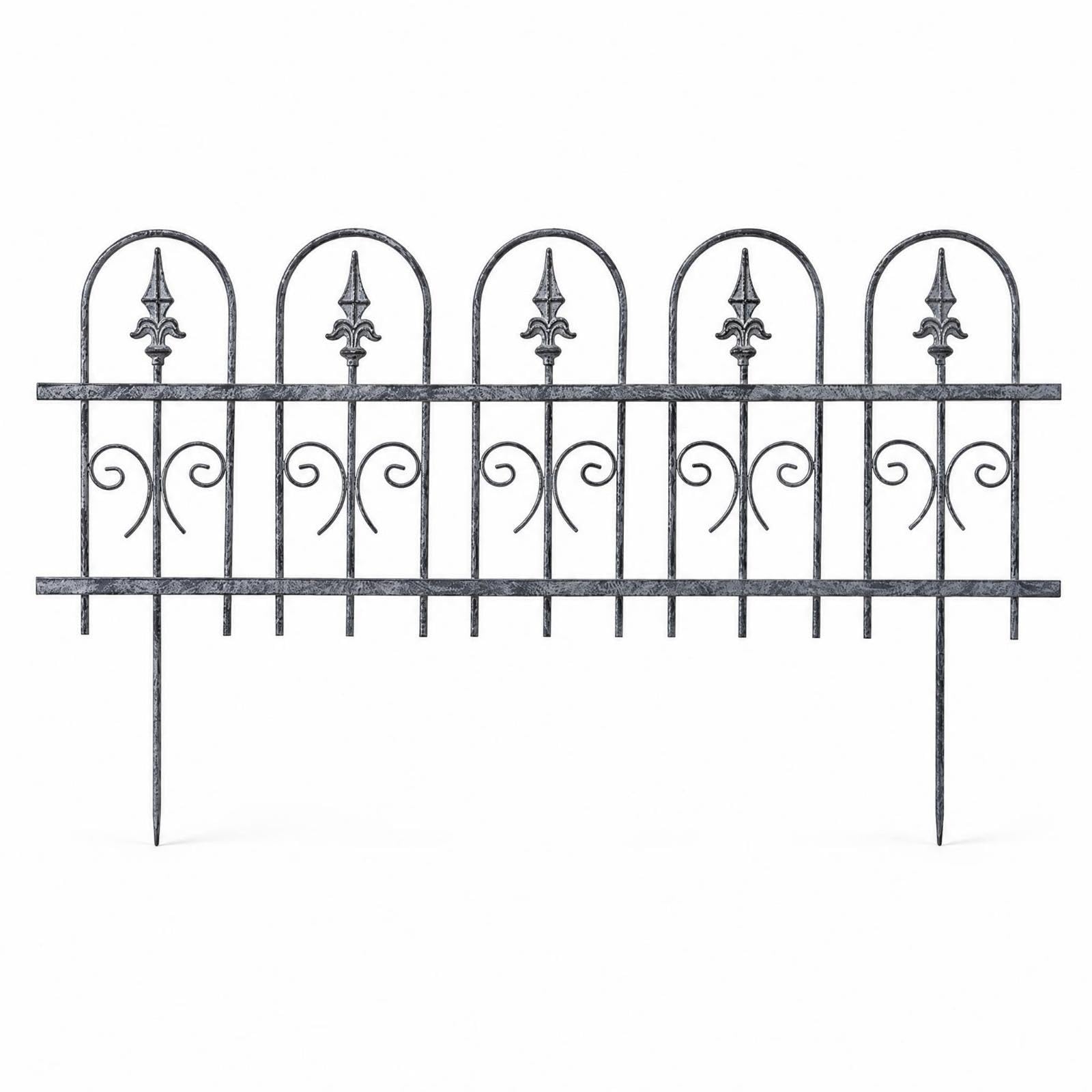Metal Garden Fence Panels Openwork Garden Fence Panel Scrollwork for Yard Five Dome Fence-image-25