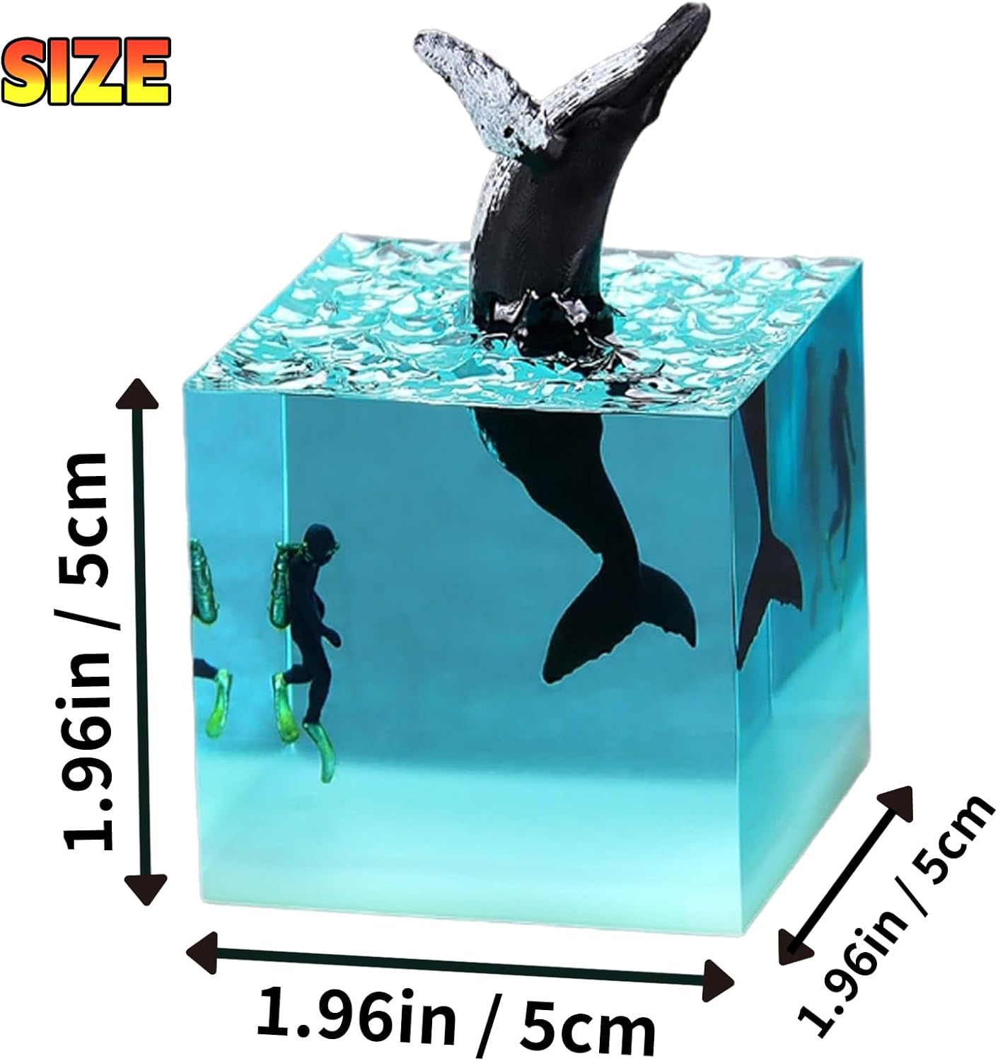 Shark Diver Night Light, Resin Shark Lamp, Handmade Resin Shark Lamp, Desktop Whale Shark and Diver Resin Ornament for Room Decoration, Creative Gift for Family and Friends
