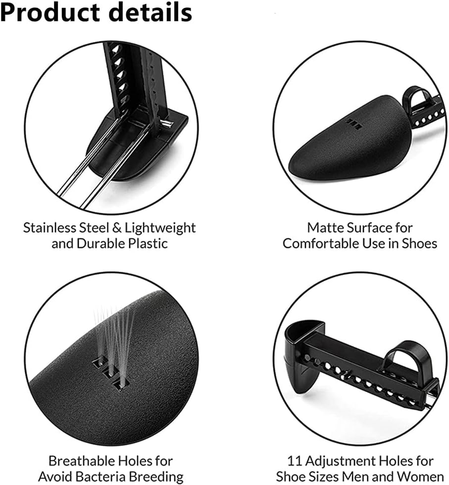 Image of Adjustable Shoe Tree for Men's Shoes | Plastic Shoe Shaper and Form Insert to Maintain Shape, Prevent Creases, and Extend Shoe Life | Ideal for Formal, Leather, and Loafer Shoes