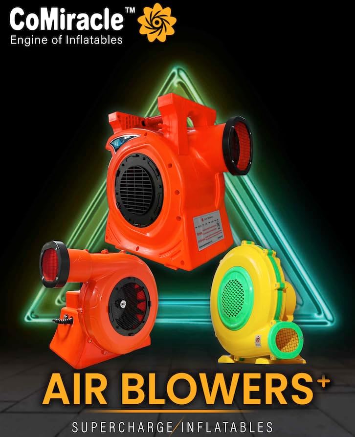 Miniatura 7 de CoMiracle - Sopladores de aire, 750 W, 1.0 HP, soplador de aire inflable para casa de rebote, castillo inflable para exteriores y toboganes de salto