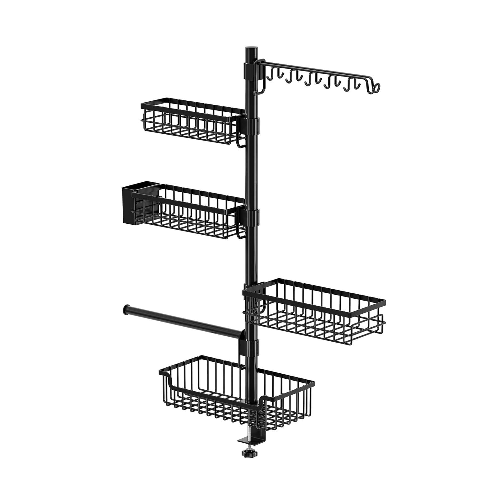 Premium Coated Steel Cooking Side Rack for Seasonings Utensils and Paper Towels Great for Patio and Yard Gatherings Multi Directional Rack