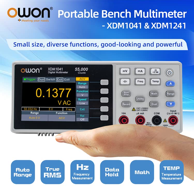 OWON XDM1241 USB Digital Multimeter 55000 Counts Universal Desktop 