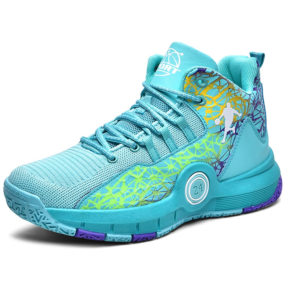 Zapatillas de Baloncesto para Niños Moda Calzado de Baloncesto para Niño Aire Libre Deportivas Fitness Antideslizantes para Correr Zapatos de Running (BBA-R11, 33EU)