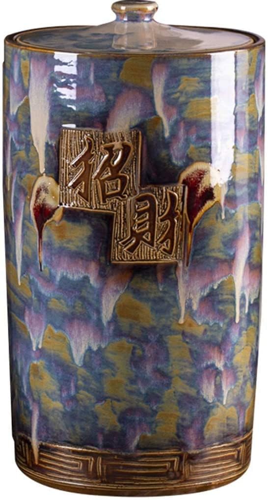 Food Storage Containe Rice Storage Containe Classic Gradient Ceramic Rice Tank Large Capacity Heightened Dry Food Containers Kitchen Sealed And Moisture-proof Rice Storage ( Size : 51CM-20KG ) ( 31CM)