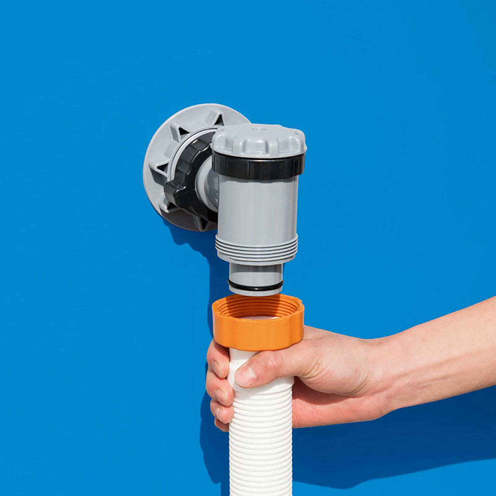 JOSBY System filtrów piaskowych Flowclear z Chem Connect, 1500 GAL Łatwy w użyciu i instalacji, odporny na korozję trwały zbiornik filtrujący, do pływających odpadów basenowych