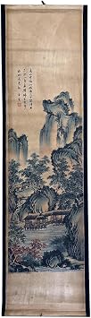 Wall Art Poster Prints Paintings, Hanging Paper Scroll Decor Asia Autumn Mountain Landscape,for Home Restaurant I4