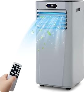 DORTALA Portable Air Conditioner 10000BTU, 3-in-1 AC Unit with Remote Control, Dehumidifier, 24H Timer, Window Kit, Standing AC Cooling Unit for Home Office, Grey