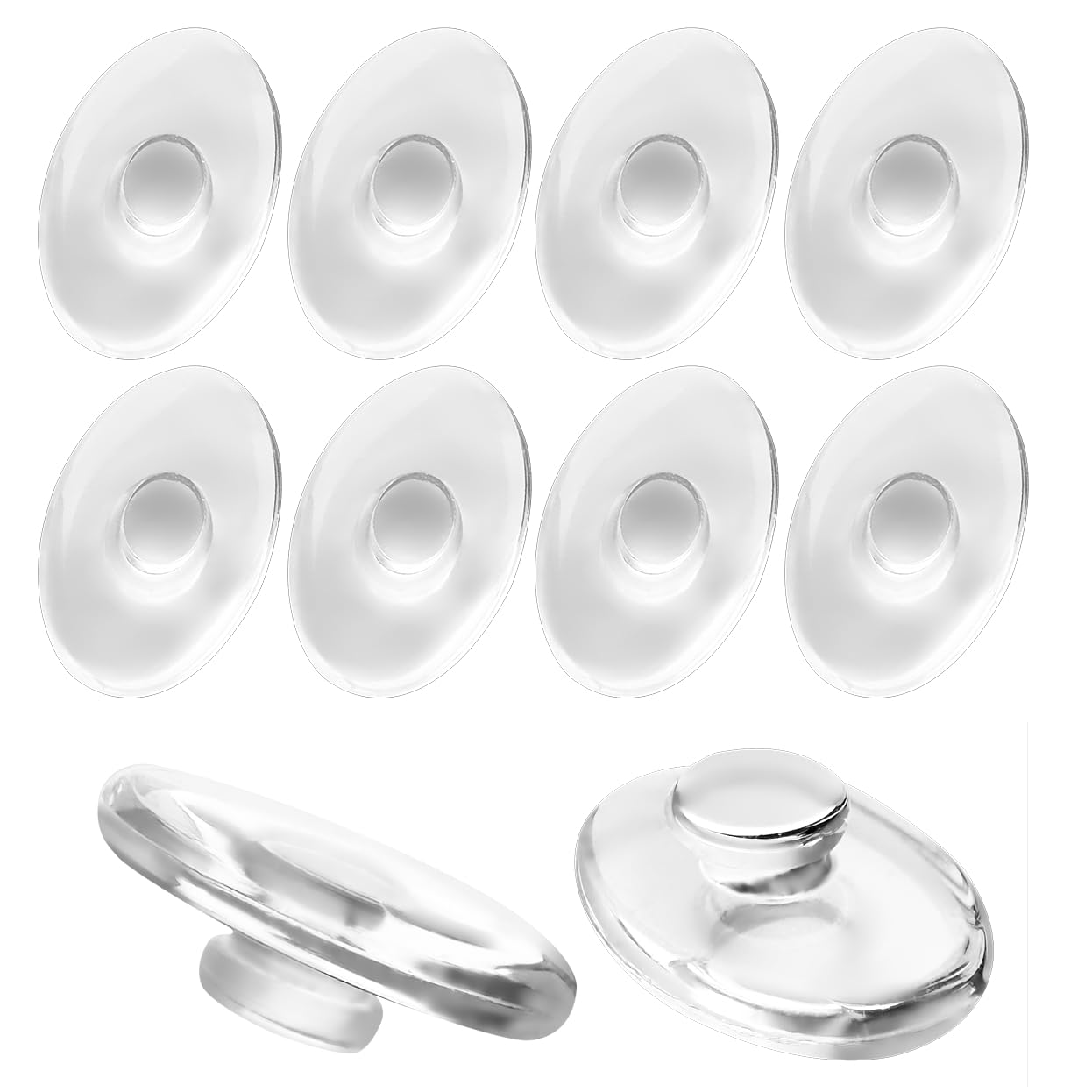 Nakładki na nos do okularów, wciskane noski do okularów, 13 x 7 mm, miękkie silikonowe części nosa/osłony nosa, zamiennik do ramy sylwetki, ramek powietrznych Marchon, oprawki do okularów