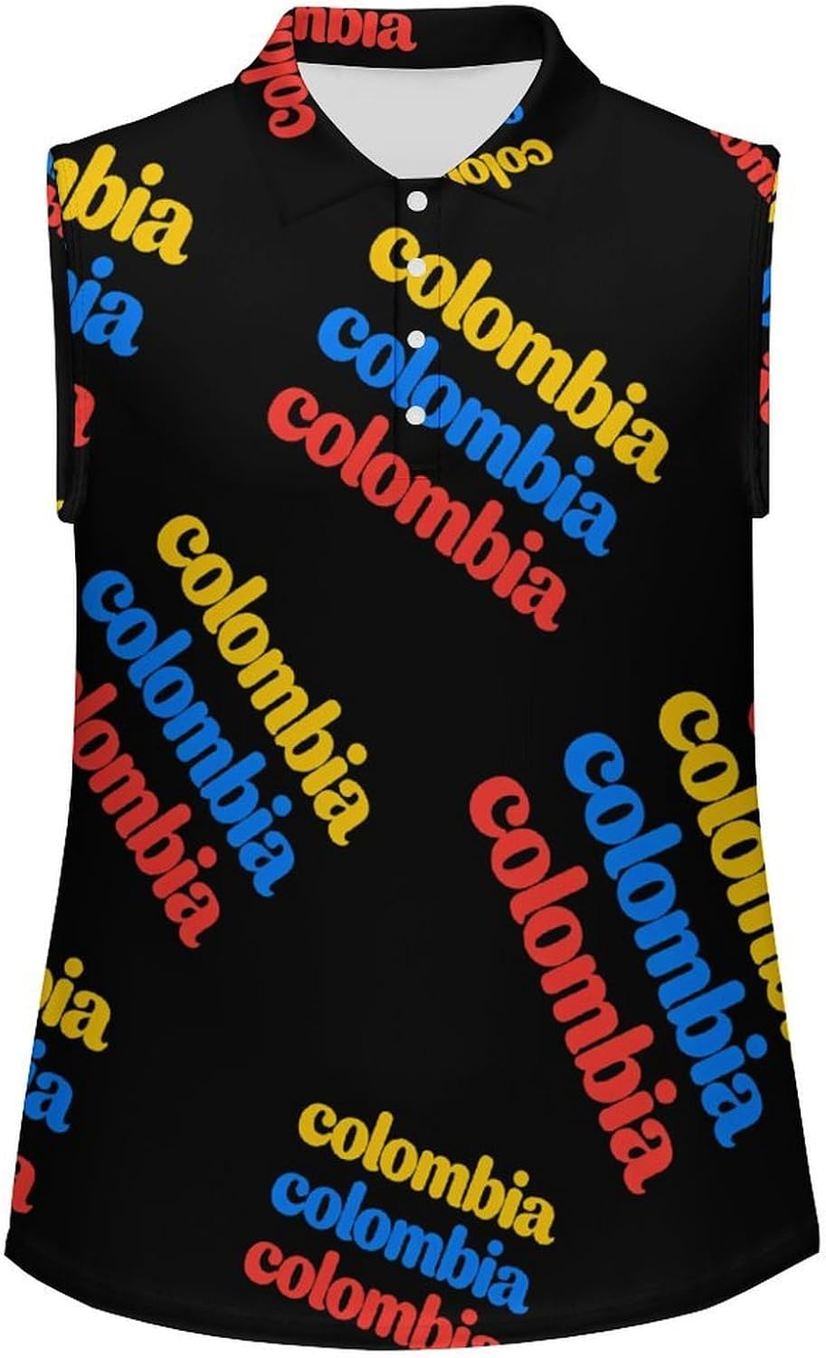 Colombia Womens Sleeveless V Neck Golf Polo Shirts | Collared Tank Tops