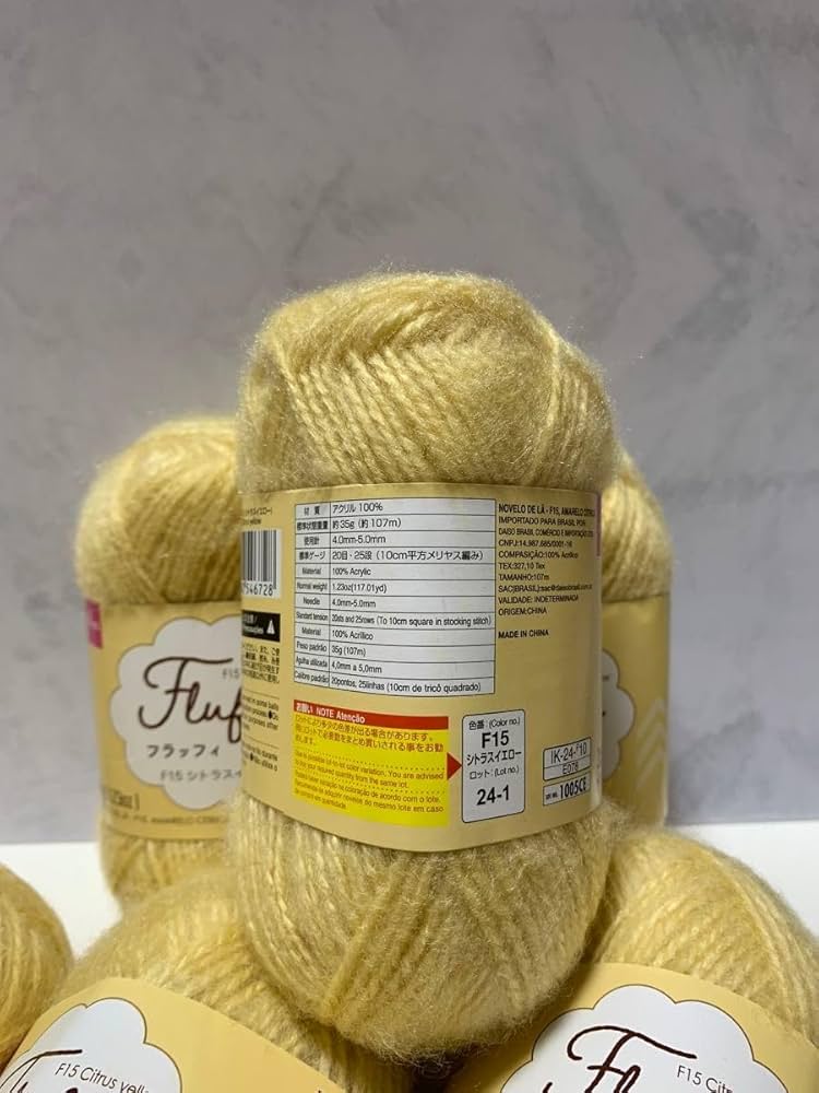 Amazon | ダイソー 毛糸 フラッフィ 8玉 シトラスイエロー 2024年秋冬