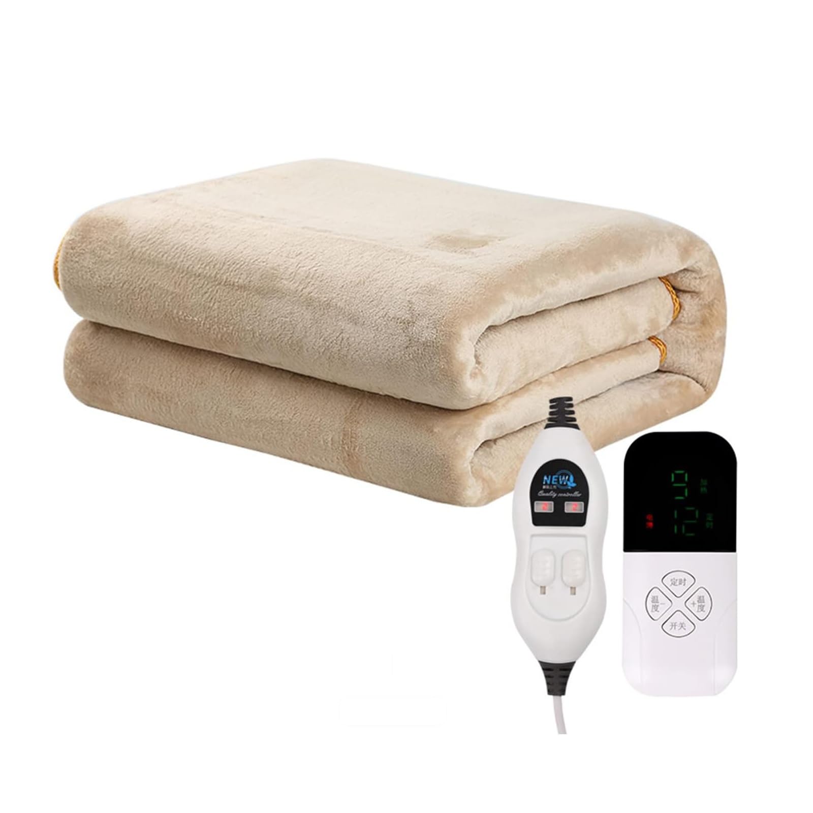Amazon.com: Electric Blanket Double Bed Size With Dual Controls 150 X80cm -  Fully Fitted Heated Mattress Cover Underblanket Overheat Protection Soft  Fluffy Thick Grey Fleece Throw Reversible Microfiber ( Color : Home u0026  Kitchen