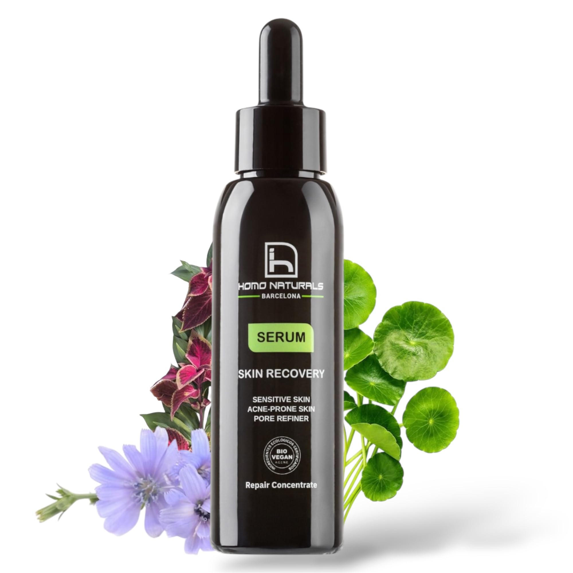 Homo Naturals serum do twarzy dla mężczyzn, przeciwstarzeniowe, do skóry wrażliwej, z kwasem hialuronowym, krem do twarzy przeciw trądzikowi, dla mężczyzn, przeciw starzeniu się i trądzikowi,