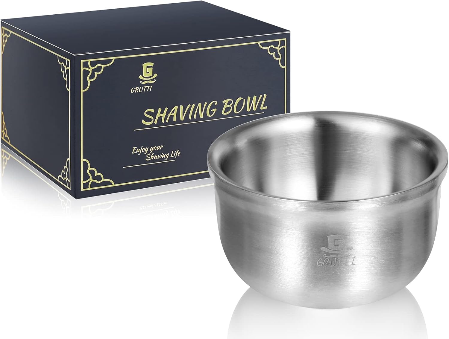 GRUTTI Shaving Bowl Caliber 4.92 inch (12.5cm), Large Soap Cup Soap