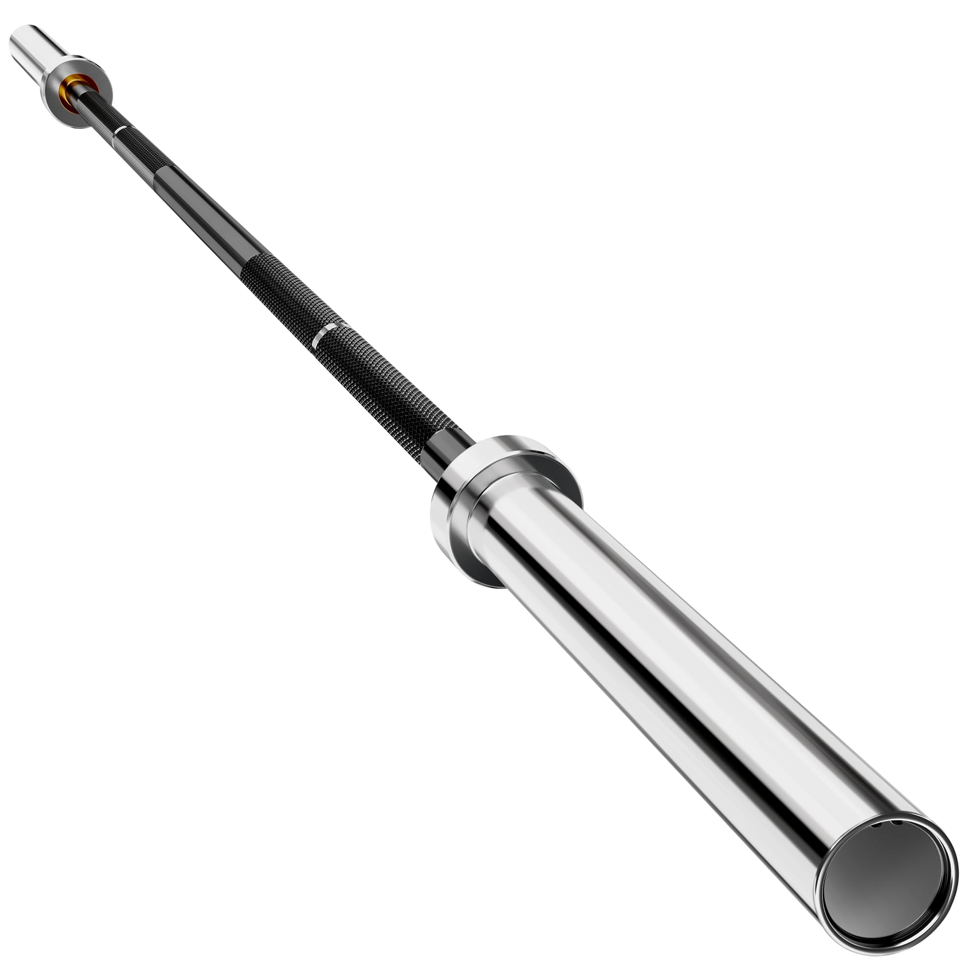 A WEIGHT LIFTING BAR AND DUMB BELLS