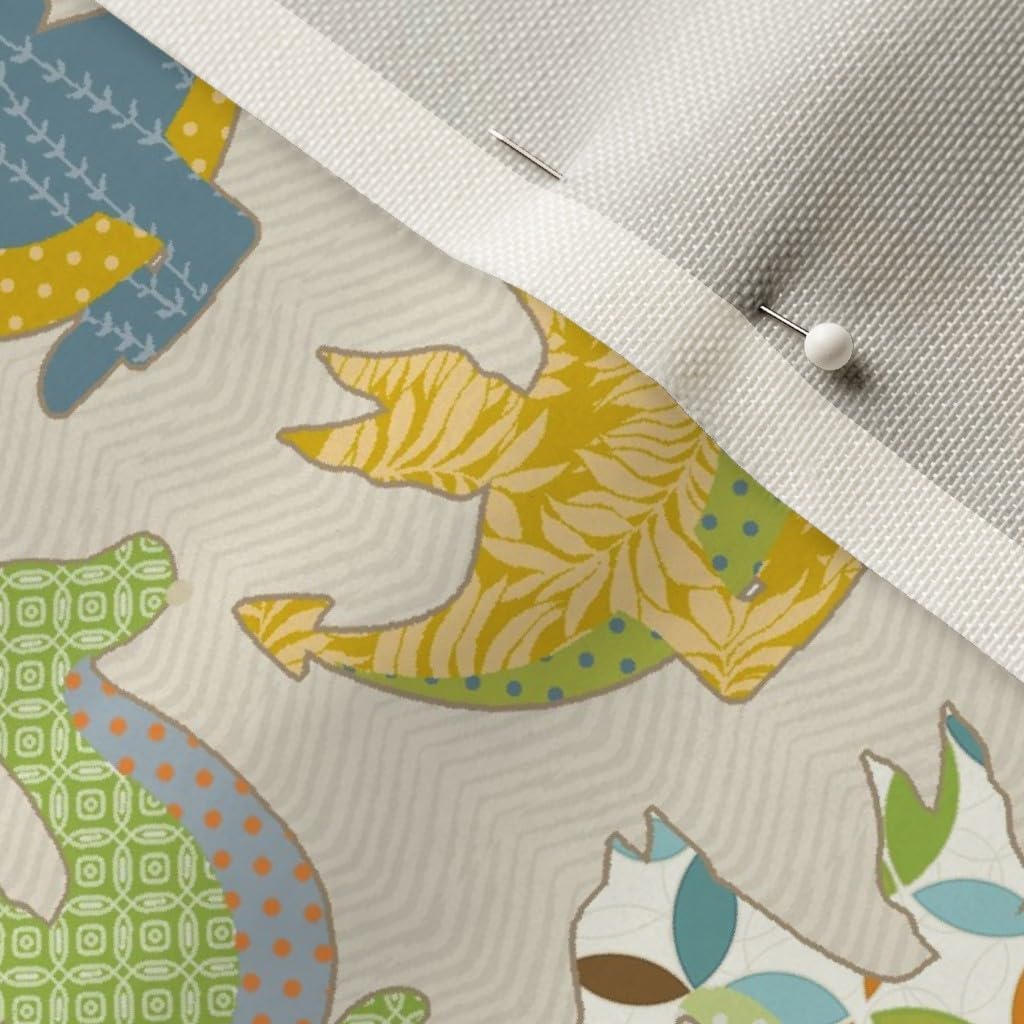 Spoonflower Fabric - Colorful Dragon Pink Nursery Fantasy Printed on Upholstery Velvet Fabric Fat Quarter - Upholstery Home Decor Bottomweight Apparel