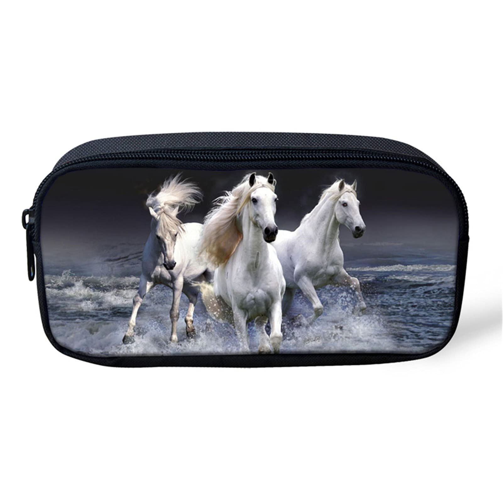 Belidome Runing Horse Pencil Case with Durable Zip Pen Bag Organizer Box Soft Small — image 1