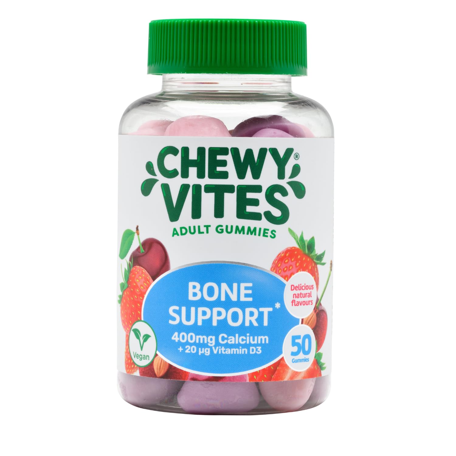 Chewy Vites Adult Bone Support Gummies with 400mg Calcium, 50 Count