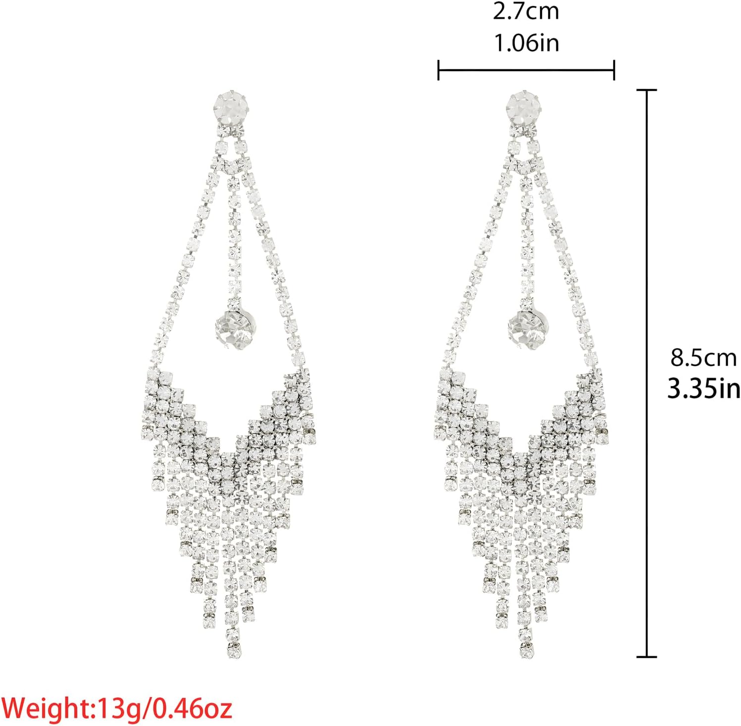 Rhinestone Tassel Earring for Women Bling Crystal Long Dangle Earring Sparkly Bridal Wedding Diamond Chandelier Earrings - Image 9