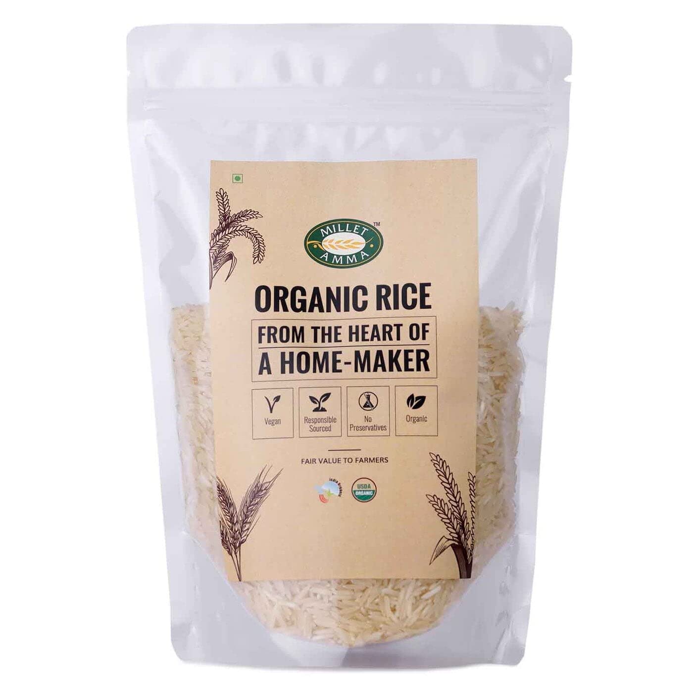 Millet Amma CERTIFIED ORGANIC Basmati Rice - 2 Kg | Low GI | Source of Protein, Vitamins, Minerals, Carbohydrates | 100% Vegan & Good for Diabetic Person’s, Controls Blood Cholesterol | Healthy & Rich in Fiber (B0B2B87XSD) Amazon Price History, Amazon Price Tracker